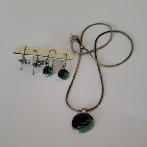 3 items - matching necklace and drop earrings plus bonus bee drop earrings